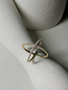 Gelbgold-Ring mit Diamanten