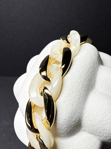 Armband aus vergoldetem Edelstahl und Acetat