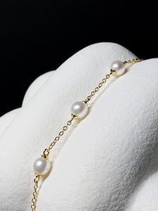 Silberarmband mit Süßwasser-Zuchtperlen