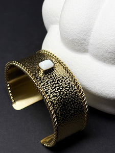 Armreif aus Edelstahl mit Achat