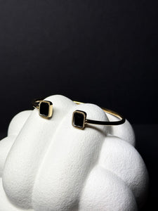 Armreif aus Edelstahl mit Onyx