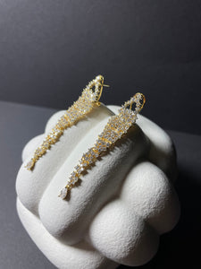 Brautschmuck - Silber vergoldete Ohrringe mit Zirkonia.