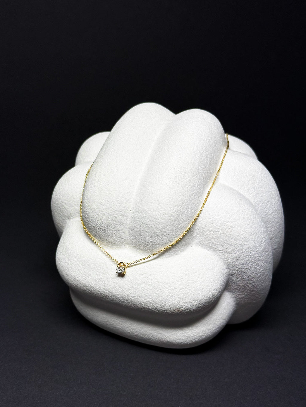 Silber vergoldete Halskette mit Zirkonia