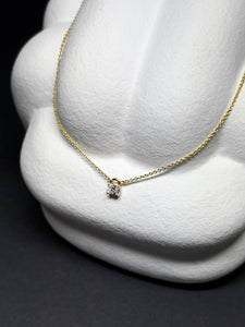 Silber vergoldete Halskette mit Zirkonia