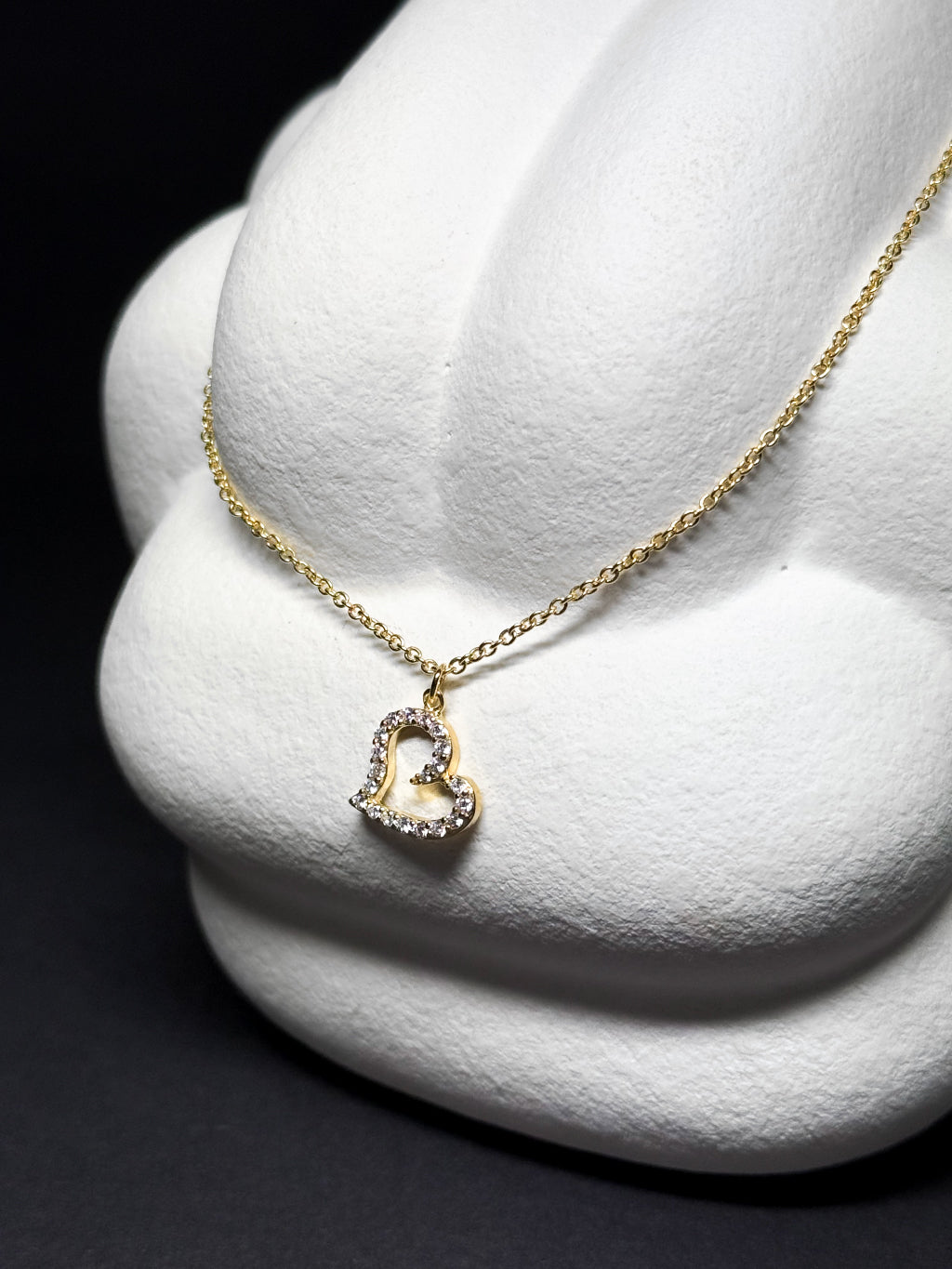 Silber vergoldete Halskette mit Zirkonia