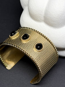 Armreif aus Edelstahl mit Onyx