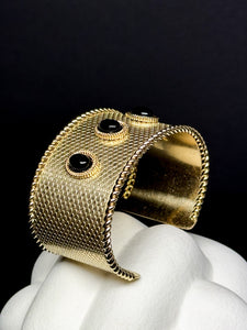 Armreif aus Edelstahl mit Onyx