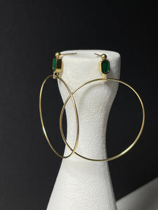 Statement Ohrschmuck aus Edelstahl mit Malachit