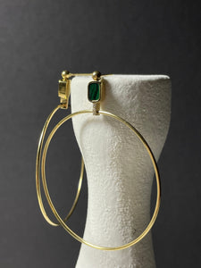 Statement Ohrschmuck aus Edelstahl mit Malachit