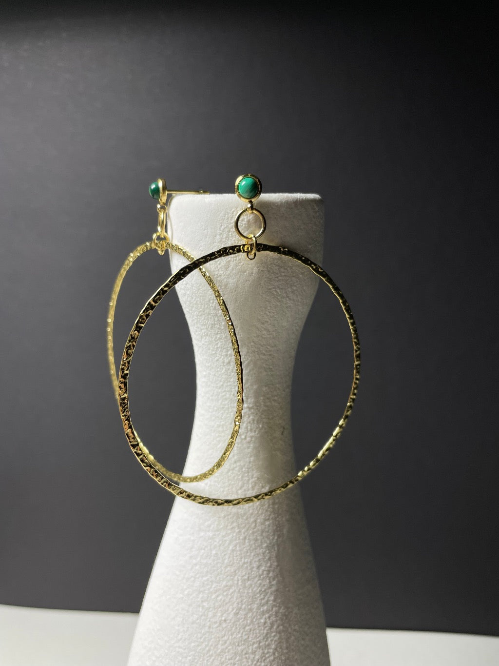 Statement Ohrschmuck aus Edelstahl mit Malachit