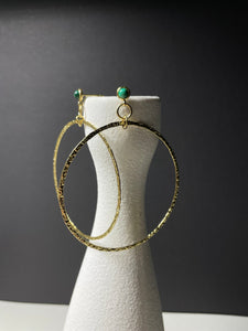 Statement Ohrschmuck aus Edelstahl mit Malachit