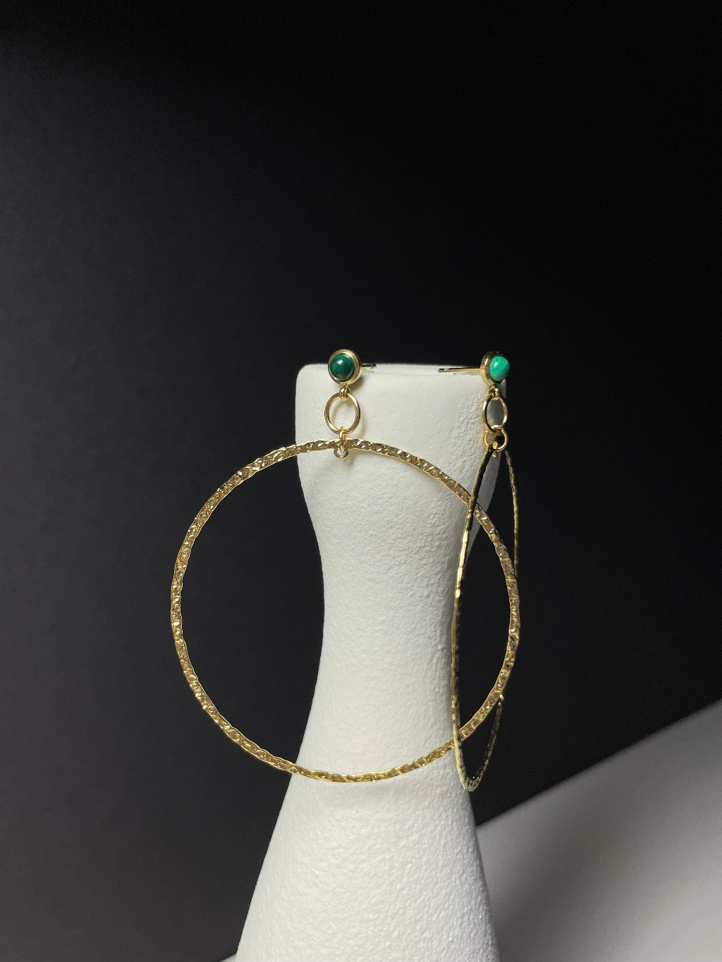 Statement Ohrschmuck aus Edelstahl mit Malachit