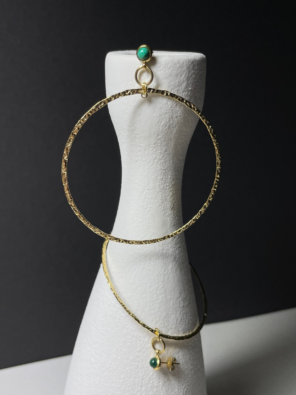 Statement Ohrschmuck aus Edelstahl mit Malachit