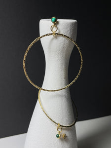 Statement Ohrschmuck aus Edelstahl mit Malachit
