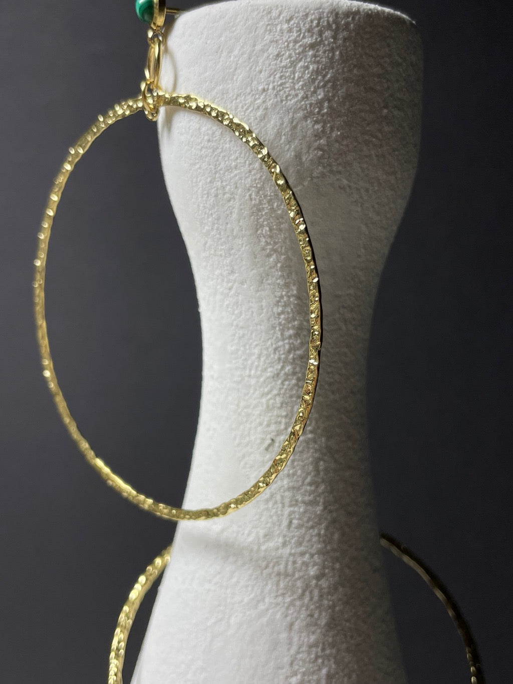 Statement Ohrschmuck aus Edelstahl mit Malachit