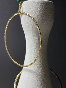 Statement Ohrschmuck aus Edelstahl mit Malachit