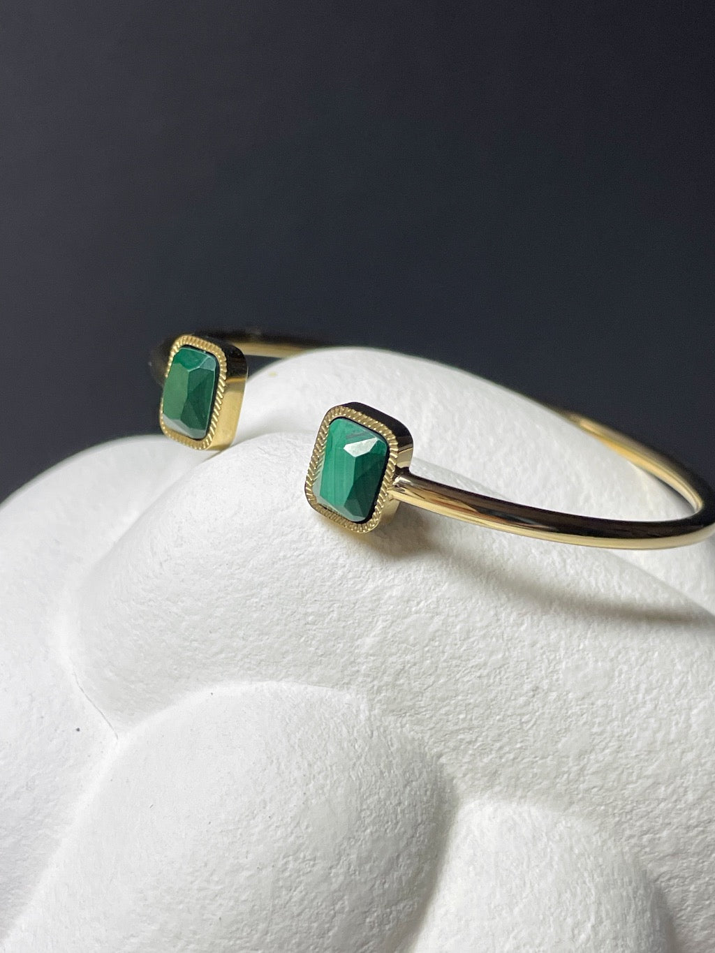 Edelstahl Armband mit Malachit