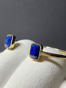 Edelstahl Armreif mit Lapislazuli 